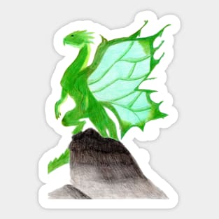 Standing Proud over my Entire Kingdom- Dragon Teal Sticker